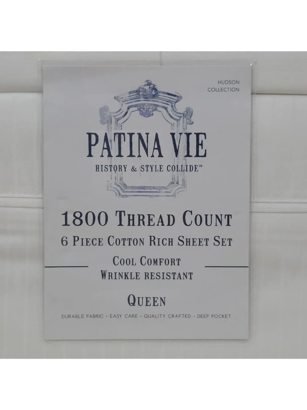 Patina Vie 6-Piece Cotton Rich 1800 Thread Count Queen Sheet Set Cool Comfort